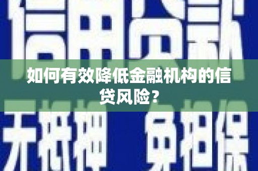 雷山如何有效降低金融机构的信贷风险？